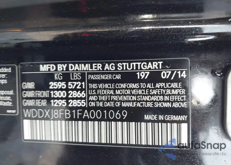2015 Mercedes-Benz S 550 4Matic from USA, damaged, VIN WDDXJ8FB1FA001069
